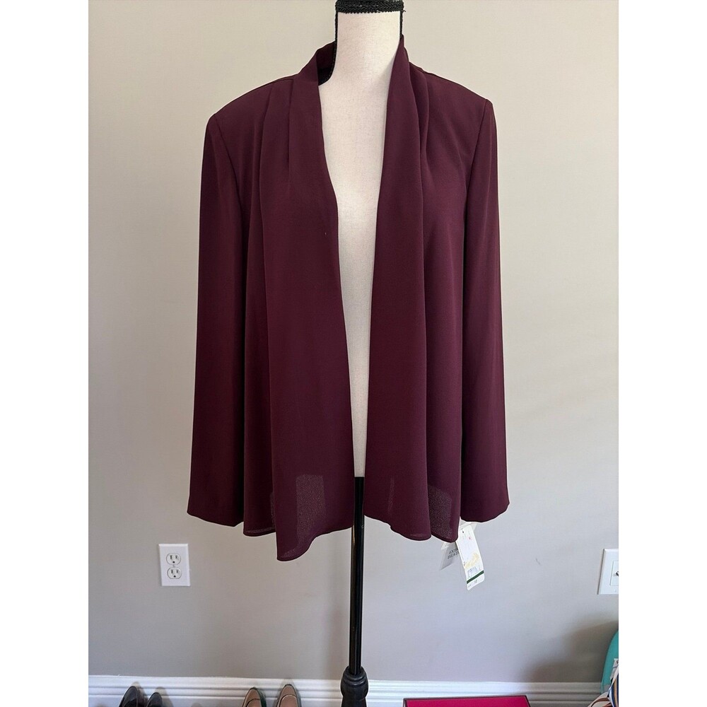 Rimini burgundy open front blazer NWT size 10